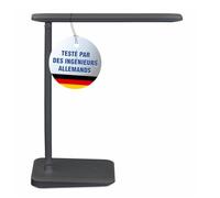 MAUL Lampe de bureau MAULsally noir sans fil tactile | Éclairage modulable, intensité au choix, format pliable gain de place, tête orientable, base stable