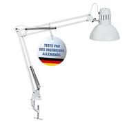 MAUL lampe de bureau MAULstudy en métal | Lampe LED professionnelle | Lampe à pince flexible pour le bureau, le salon et l'atelier | Haute qualité d'éclairage à LED | Sans ampoule | Blanc