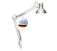MAUL lampe de bureau MAULstudy en métal | Lampe LED professionnelle | Lampe pince flexible pour le bureau et l'atelier | Haute qualité d'éclairage à LED | Lampe bureau avec ampoule LED | Argenté