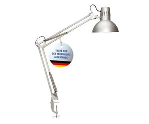 MAUL lampe de bureau MAULstudy en métal | Lampe LED professionnelle | Lampe pince flexible pour le bureau et l'atelier | Haute qualité d'éclairage à LED | Lampe bureau avec ampoule LED | Argenté