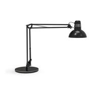 MAUL Lampe de bureau MAULstudy noir LED E27 orientable | lumière blanc chaud, bras double ajustable, pied lourd stable, ampoule remplaçable incluse, métal élégant