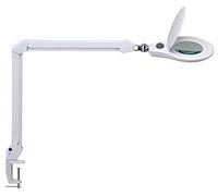 MAUL Lampe Loupe LED MAULsource, Blanc avec Pied de Serrage, Intensité Variable, 1, Grossissement 75 x, 2140 Lux, Lumière Du Jour [Classe Énergétique A]