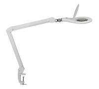 MAUL Lampe Loupe MAULmacro, Lampe Loupe LED avec Pied de Serrage pour Un Travail Précis dans l'Atelier, Le Bureau et Les Cabinets Médicaux, Lampe Lumière du Jour avec 6500 K et Grossissement 1, 75 x