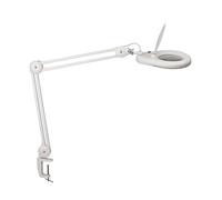 MAUL lampe loupe MAULviso | Lampe loupe à pince pour des travaux en atelier et au bureau | Eclairage avec 54 LED | Loupe eclairante avec 6.500 Kelvin et grossissement 1,75 fois | Noir