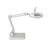 MAUL lampe loupe MAULviso | Lampe loupe sur pied pour des travaux en atelier et au bureau | Eclairage avec 54 LED | Loupe eclairante avec 6.500 Kelvin et grossissement 1,75 fois | Blanc