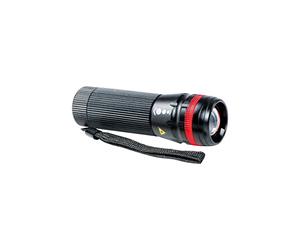 MAUL Lampe torche LED MAULeos noir compacte zoomable 150 m | 3 intensités pratiques, faisceau ajustable, boîtier aluminium robuste, éclaboussures sans souci, piles incluses