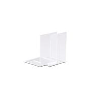 MAUL Lot de 2 Serre-livres en Acrylique 12 x 12 x H17 cm Transparent | Maintien discret des ouvrages, style épuré pour bureau, duo pratique, format compact, acrylique poli stable