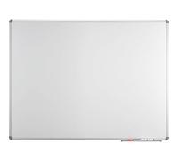 Maul MAULstandard Tableau Blanc magnétique en Aluminium avec Surface émaillée effaçable à Sec avec Plateau de Rangement pour marqueur, Format Paysage et Portrait, idéal pour Le Bureau, 30 x 45 cm,