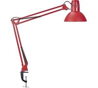 MAUL Lampe de bureau MAULstudy – métal, pince flexible LED E27 Rouge, sans ampoule