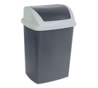 Maul MAULswing Poubelle avec couvercle, 24 l, en plastique robuste, avec couvercle basculant amovible, organiseur pour bureau, salle de bain, cuisine, 27 x 33 x 59 cm, gris foncé
