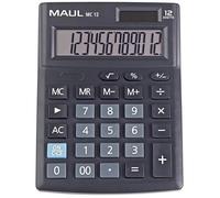 MAUL Calculatrice de poche MC 12 – Grand affichage incliné à 12 chiffres – Noir