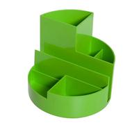MAUL organisateur de bureau MAULrundbox 140x125mm | Organiseur stylé à 6 compartiments | Pour ranger stylos, ciseaux et carte de notes | Rangement pratique pour le bureau | Vert clair
