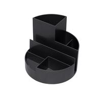 MAUL organisateur de bureau MAULrundbox 140x125mm | Organiseur stylé à 6 compartiments | Pour ranger stylos, ciseaux et carte de notes | Rangement pratique pour le bureau | Noir