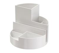 MAUL organisateur de bureau MAULrundbox 140x125mm | Organiseur stylé à 6 compartiments | Pour ranger stylos, ciseaux et carte de notes | Rangement pratique pour le bureau | Blanc