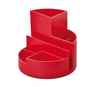 MAUL organisateur de bureau MAULrundbox Eco | Boîte ronde à plus de 85% au plastique recyclé | Organisateur pour le stylo à bille, crayon de couleurs et ciseaux au bureau, cuisine, atelier | Rouge