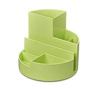 MAUL Organiseur de bureau MAULrundbox 140 x 125 mm | Organiseur élégant avec 6 compartiments | Pour ranger stylos, ciseaux et cartes de notes | Rangement pratique pour bureau et bureau | Vert
