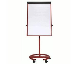 MAUL Paperboard MAULoffice 70 x 100 cm, Tableau Blanc Mobile avec Pied Rond et 5 Roulettes, Tableau Magnétique avec Bac de Rangement pour Marqueurs et Promarker, Réglable en HAuteur, Rouge