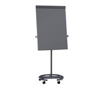 MAUL paperboard MAULoffice 70x100cm | Tableau blanc mobile avec pied rond et 5 roulettes | Tableau magnétique avec bac de rangement pour marqueurs et promarker | Réglable en hauteur | Anthracite