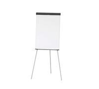 MAUL paperboard MAULstandard 66 x 97 cm | Tableau blanc stable avec trépied | Tableau avec bac de rangement pour marqueur, promarker et stylo feutre | Hauteur réglable | Gris