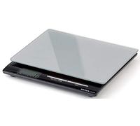 MAUL pese lettre MAULsquare 18,5x15cm | Balance stable jusqu'à 5000g | Balance de cuisine avec surface en verre | Mise à zéro automatique et arrêt automatique | Piles incluses | Argenté