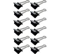 MAUL Pince Foldback noir (L)25 mm Largeur de serrage : 9 mm 12 pièces