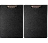 MAUL porte bloc A4 | Dossier résistant en polypropylène A4 avec pince moderne et patte rétractable | Noir (Lot de 2)