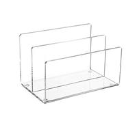 MAUL porte carte en acrylique | Organiseur de bureau élégant pour carte et carte postale | Organisateur avec 2 compartiments | Rangement bureau stable pour bureau et table | Transparent