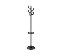 MAUL porte manteau MAULpolaris 36,5x36,5x177cm | Porte manteau sur pieds avec 8 crochets | Meuble entree pour bureau, zone d'accueil | Vestiaire d'entrée stable en acier | Noir