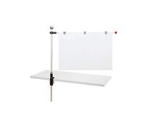 MAUL Porte-Plans de Table, Présentoir pour Posters, Plans, Grands Modèles, 2 Bras Pivotants Réglables Servant d'Accroche pour Papier Din A0, Table Libre au Bureau, à Visser, Noir/Gris