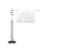 MAUL Porte-Plans Mobile, Présentoir pour Posters, Plans, Grands Modèles, 2 Bras Pivotants Réglables Servant d'Accroche pour Papier Din A0, Table Libre au Bureau, à Visser, Noir/Gris