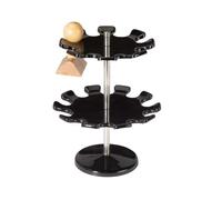 MAUL porte tampon ronds 14x19x14 cm | Organiseur bureau pour 18 tampons | Plateau rotatif avec socle Ø 8,5 cm | Porte tampon en métal | Rangement bureau pour le bureau et l'étagère | Noir