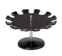 MAUL porte tampon ronds 16x10x16 cm | Organiseur bureau pour 12 tampons | Plateau rotatif avec socle Ø 8,5 cm | Porte tampon en métal | Rangement bureau pour le bureau et l'étagère | Noir