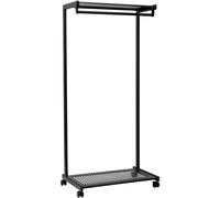 MAUL vestiaire mobile en métal MAULbolero | Porte manteau de qualité solide pour bureaux et salles de réception | Barre de penderie élégante avec porte-chaussure et porte-chapeau| Noir