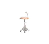 MAUL Poste de Travail, Pupitre avec Fixation pour Ordinateur, Écran et Tablette pour Clavier, Bureau Mobile pour Travailler en Position Debout, Pied en Étoile, Réglable en Hauteur, Bois