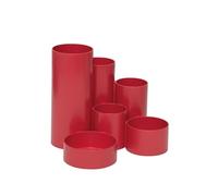 MAUL pot a crayon MAULtubo Recycling | Ø15x12,5 cm | Pot a crayon bureau en plastique recyclé avec 6 carquois | Organiseur de bureau pour crayons, pinceaux et ciseaux | Rangement bureau | Rouge