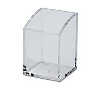 MAUL Pot Crayon en Acrylique, Organiseur Bureau pour Stylo, Crayon de Couleurs et Ciseaux au Look Acrylique, Porte Stylo Élégant et Polyvalent pour le Bureau et l'Étagère, Transparent