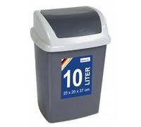 MAUL Poubelle Swing 10 l - plastique robuste, couvercle basculant amovible, gris foncé