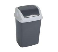 MAUL Poubelle Swing 5I 5 L – plastique robuste, couvercle basculant amovible, gris foncé