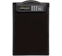 Maul Porte-Bloc avec Calculatrice, Porte-Bloc Din A4, Calculatrice Solaire Intégrée avec Écran à 8 Chiffres, Porte-Bloc Multifonction avec Calculatrice, pour Bureau et Lieu de Travail, Noir