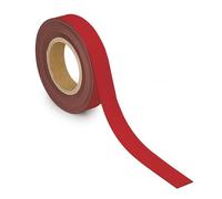 MAUL Ruban magnétique rouge inscriptible à découper | Tenue 42 g/cm², 10 m x 3 cm à ajuster, surface plastifiée, marquage net, repères bien visibles, deux faces utiles