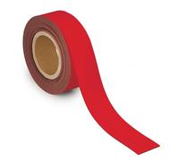 MAUL Ruban magnétique rouge inscriptible sur mesure | 10 m x 5 cm pour repères visibles, découpe simple à la longueur voulue, revêtement plastique pratique, maintien 42 g/cm²