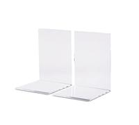 MAUL Serre Livre en Acrylique (2 pièces) 10x10x13 cm | Organisateur, cale Livre pour l'etagere, Le Bureau et la Maison | Presse Livre élégant, protège Les Meubles | Transparent