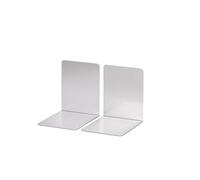 MAUL Serre-Livre en Aluminium (2 Pièces) 10 x 8 x 10 cm, Organisateur, Décoration pour l'Étagère, le Bureau et la Maison, Aluminium Stable au design Élégant, Protège les Meubles, Argenté