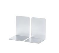 MAUL Serre-Livre en Aluminium (2 pièces) 10x10x13cm | Organisateur, décoration pour l'étagère, Le Bureau et la Maison | Aluminium Stable au Design élégant, protège Les Meubles | Argenté