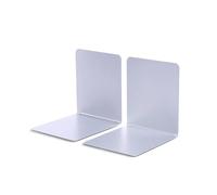 MAUL Serre-Livre en métal (2 pièces) 14x12x14cm | Organisateur, décoration pour Le Livre, l'étagère, Le Bureau et la Maison | Métal magnétique au Design élégant, protège Les Meubles | Argenté
