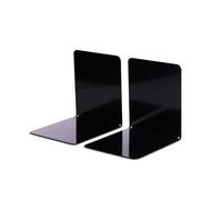 MAUL Serre-Livre en métal (2 pièces) 14x12x14cm | Organisateur, décoration pour Le Livre, l'étagère, Le Bureau et la Maison | Métal magnétique au Design élégant, protège Les Meubles | Noir