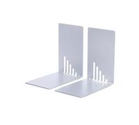 MAUL Serre Livre en métal (2 pièces) 14x8,5x14cm | Presse Livre pour l'etagere, Le Bureau et la Maison | Cale Livre élégant en métal Robuste, protège Les Meubles | Argenté