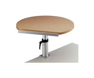 MAUL Table de Travail Ergonomique 60 x 52 x 2, 2 cm, Table Ronde avec Fixation à Pince pour Bureau, Hauteur Réglable, Organisateur de Bureau en Bois, Rangement Pratique pour Stylo et Classeur, Bois