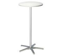 MAUL Table Haute 60 x 110 cm, Table Ergonomique pour Travailler Debout, Pupitre pour Bureau et Cuisine, Pied Stable en Étoile en Aluminium, Rangement Pratique pour Stylo et Classeur, Blanc