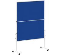 MAUL Tableau de réunion MAULsolid mobile pliable bleu feutre double face | surface punaisable auto-régénérante, rangement compact, roulettes blocables, cadre aluminium stable, aussi Cloison